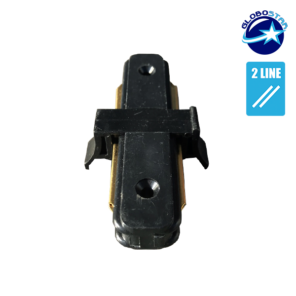 globostar_led_track_2_line_connector_black_front_ globostar_led_track_2_line_connector_black_front_